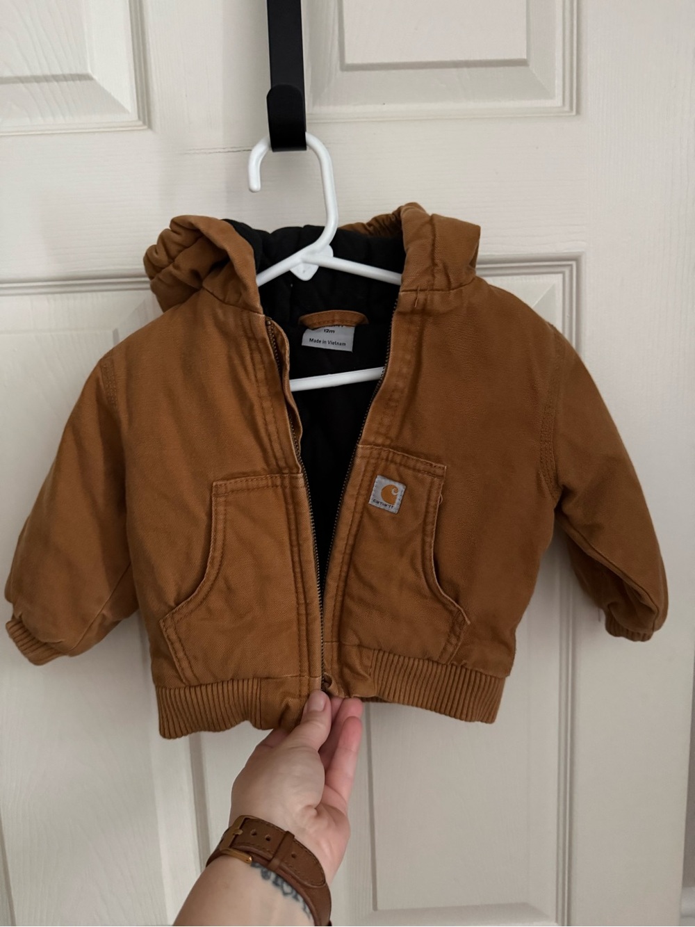 Carhartt Tan/Brown Toddler Quilted-Lined Hooded Jacket